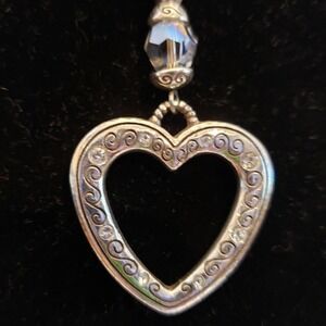 Brighton Heartland pendent‎ necklace heart with crystals reversible
